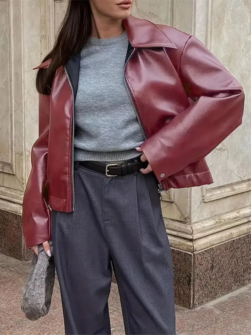 Ruby | burgundy leren jas