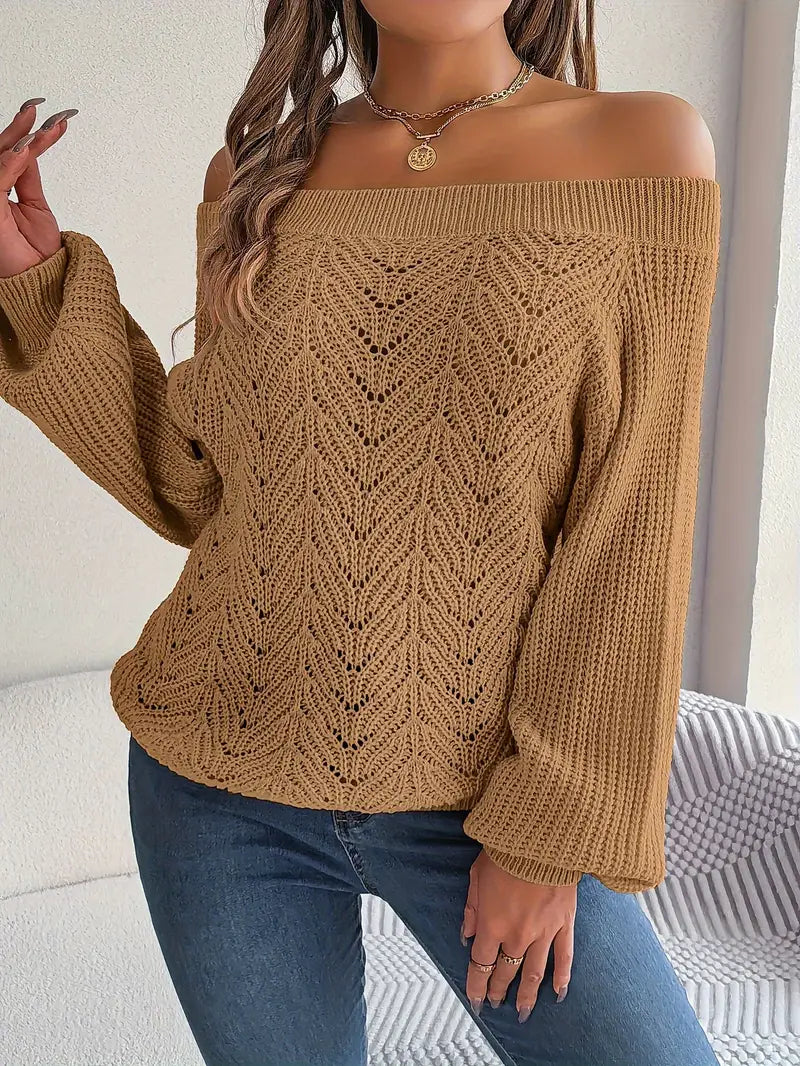Sara’s Cozy Off-Shoulder