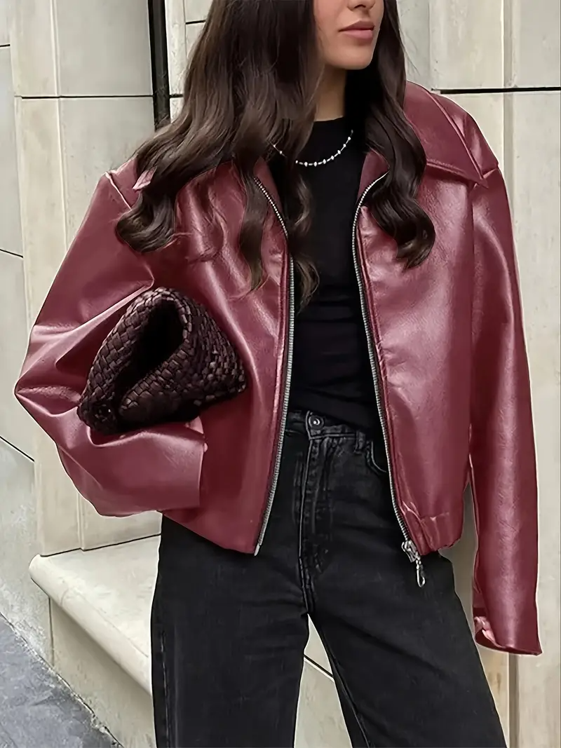 Ruby | burgundy leren jas