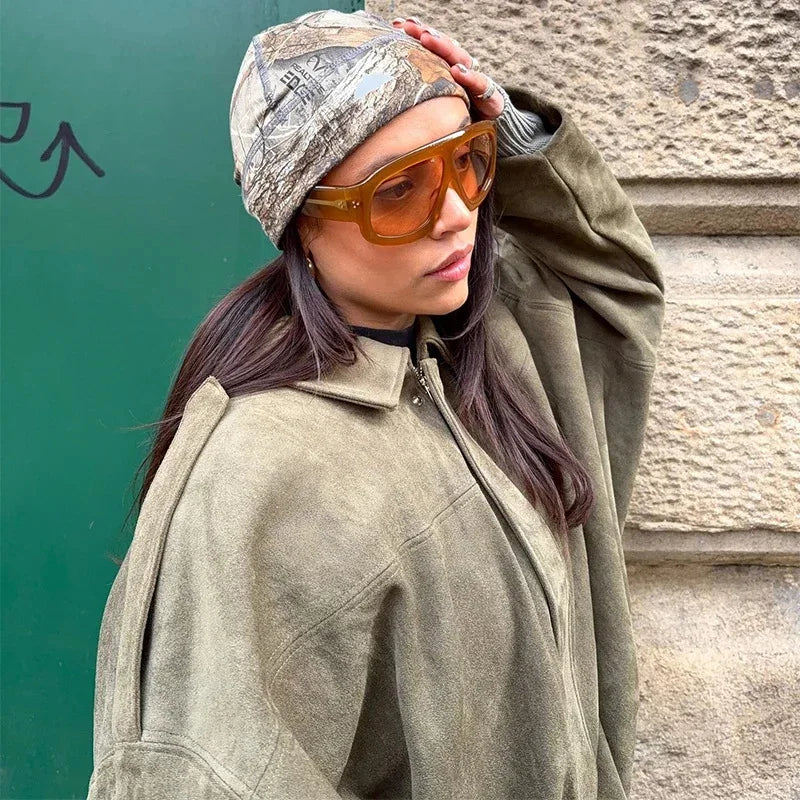 Valeria | Casual Jas met Suèdelook