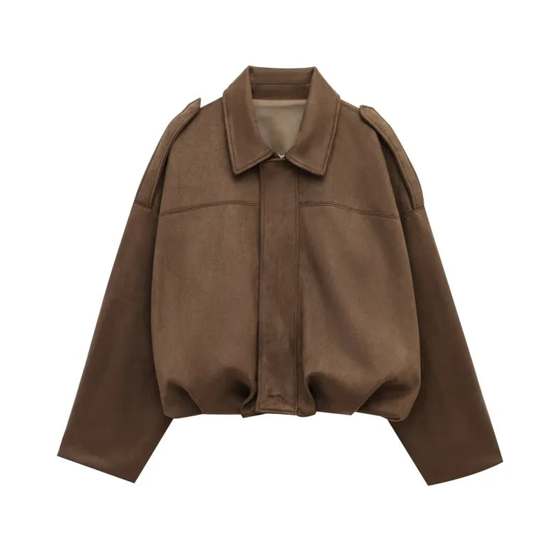 Valeria | Casual Jas met Suèdelook