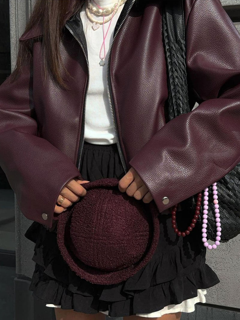 Ruby | burgundy leren jas