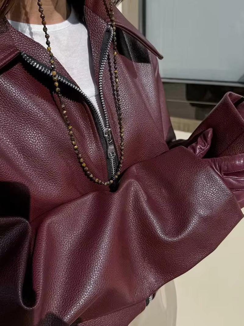 Ruby | burgundy leren jas