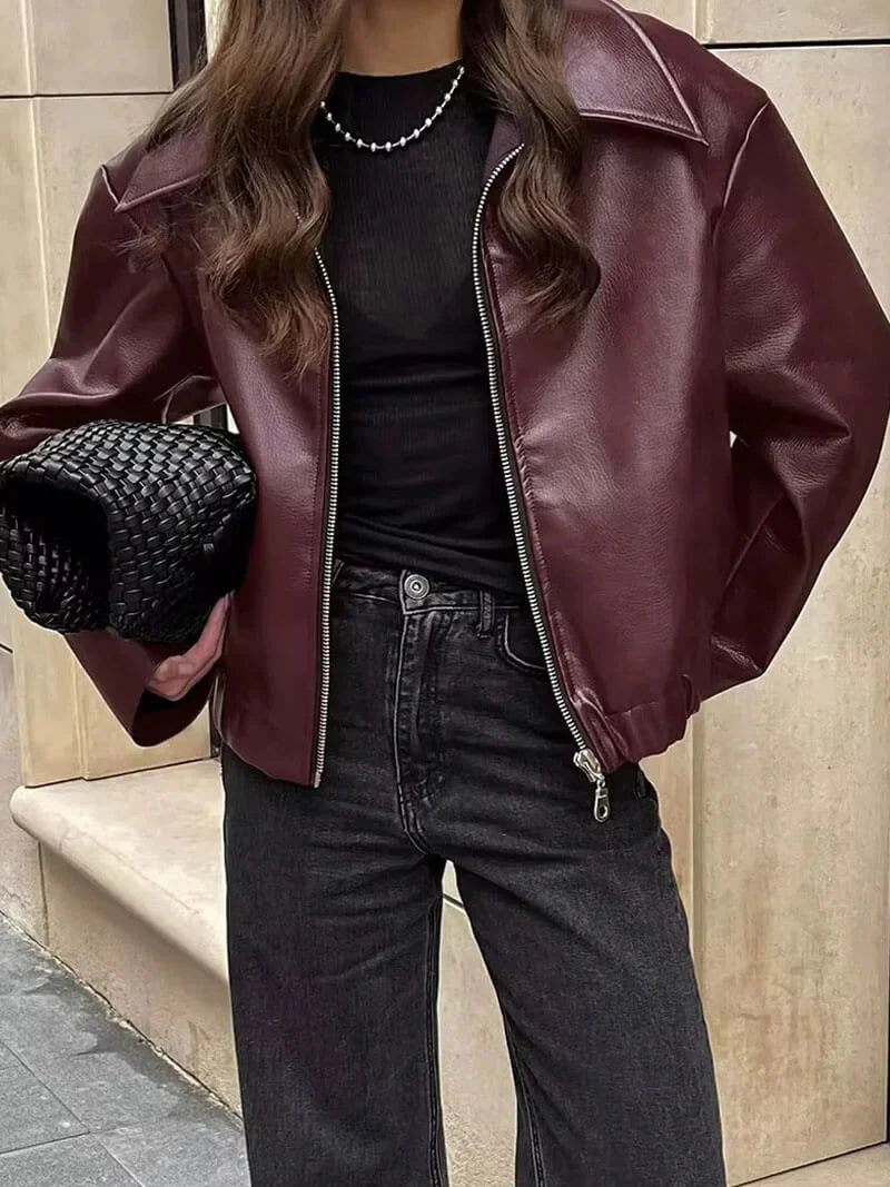 Ruby | burgundy leren jas