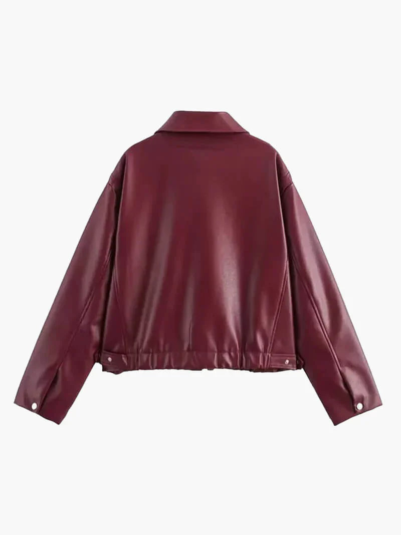 Ruby | burgundy leren jas