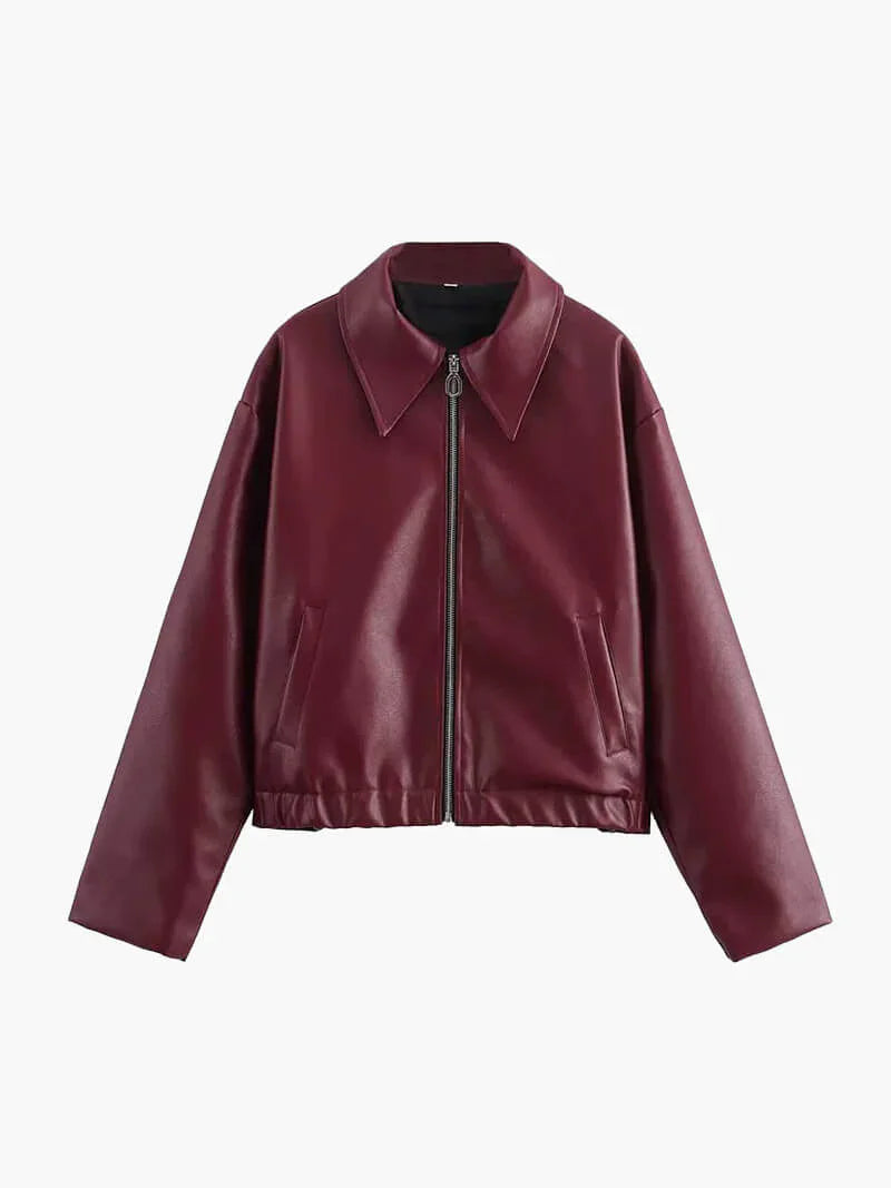 Ruby | burgundy leren jas