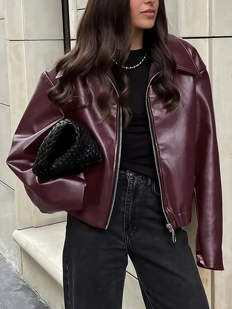 Ruby | burgundy leren jas