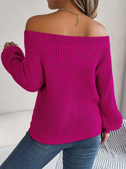 Sara’s Cozy Off-Shoulder