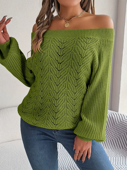 Sara’s Cozy Off-Shoulder