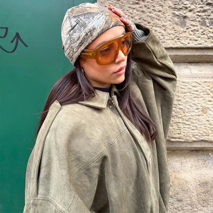 Valeria | Casual Jas met Suèdelook