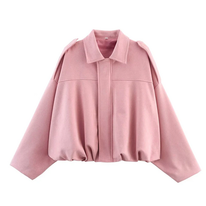 Valeria | Casual Jas met Suèdelook