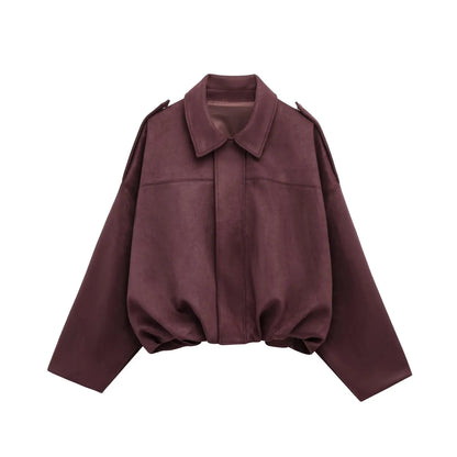Valeria | Casual Jas met Suèdelook