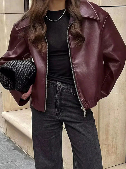 Ruby | burgundy leren jas