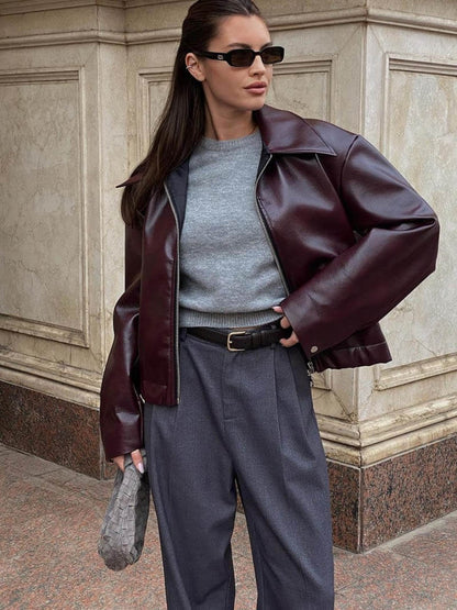 Ruby | burgundy leren jas