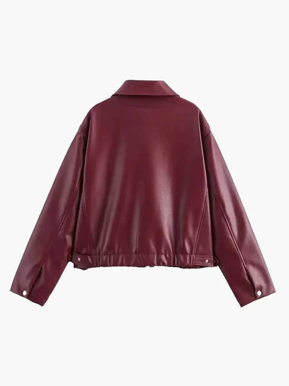 Ruby | burgundy leren jas