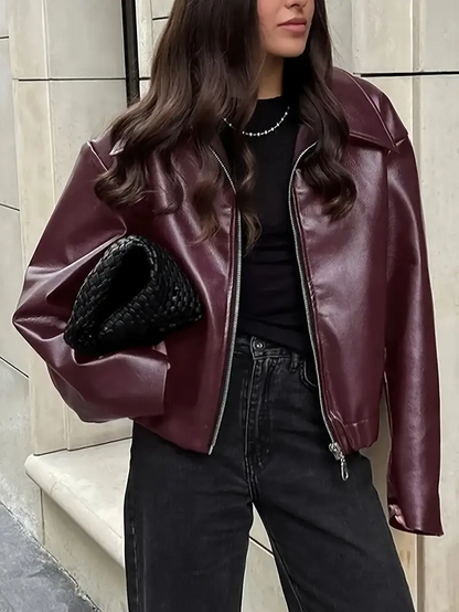 Ruby | burgundy leren jas